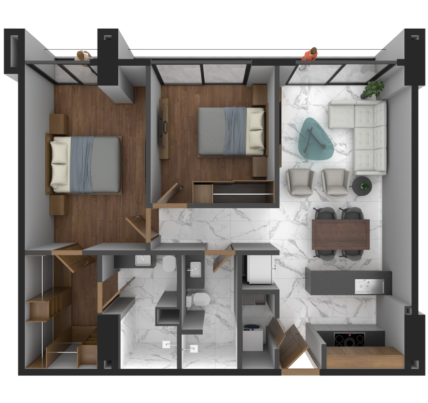 Plano Departamento Modelo B - Valta Living